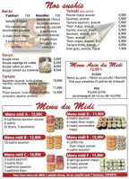 Koni Sushi menu