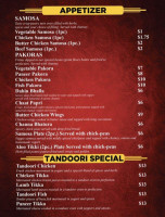 Pabla Curry House menu