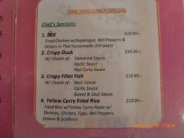 Thai Thai menu