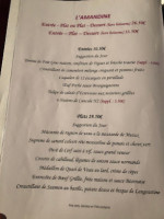 L'amandine menu