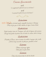 La Chaumiere menu