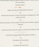 Hôtel le Chêne Vert menu