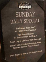 The Churchill Tavern menu