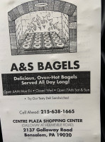 A S Bagels menu