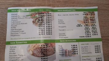 Palace Kebab menu