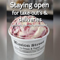 Mission Street Ice Cream And Yogurt Featuring Mcconnell's Fine Ice Creams food