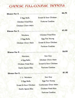 Dragon Restaurant menu