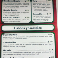 Taqueria Corona menu