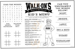 Walk On's Sports Bistreaux Towne Center menu