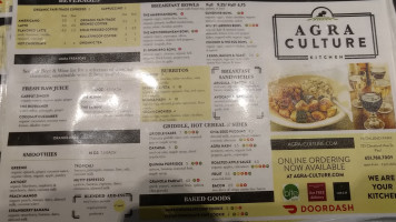 Agra Culture Kitchen menu