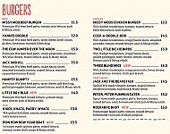 Missy Moos Burger menu