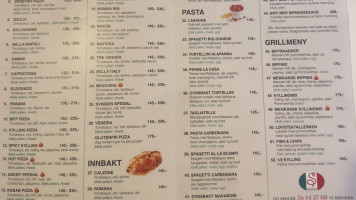 Svingen Pizzeria As menu