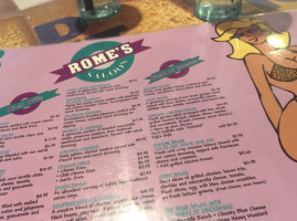 Romes Saloon menu