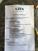 Uzen menu