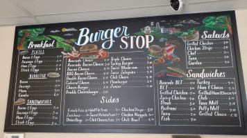 The Burger Stop menu