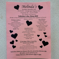 Melinda's Gourmet Specialty Deli menu