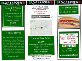 Loaf A Pound Italian Deli menu