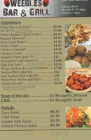 Weebles Grill menu