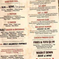 Built Custom Burgers menu