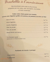 Anaita menu