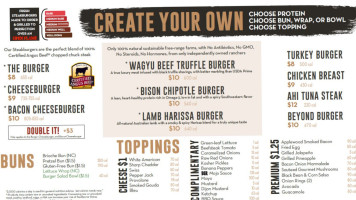 Bgr Burgers Grilled Right menu