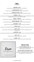 Forno Pizzeria E Trattoria menu