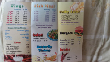 A Town Wings menu