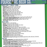 Fourscore Beer Co. menu