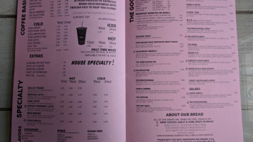 Pink Bean Coffee Somerset menu