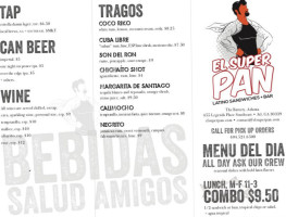 El Super Pan menu