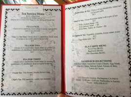 Leland Tea Company Burlingame menu