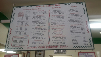 Berto's Deli Pasta Shoppe menu