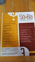 So B.a. Vietnamese menu