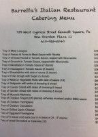 Barretta's menu