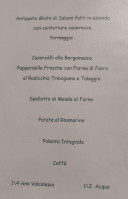 Agriturismo La Muraglia menu