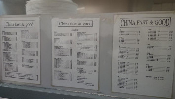 China Fast And Good menu