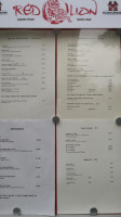 Red Lion menu