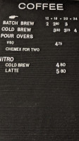 Ritual Coffeehouse menu