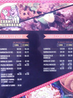 Carnitas Michoacan menu