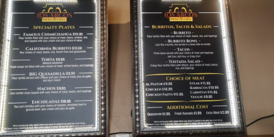 Los Arcos menu