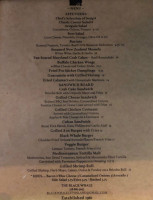 The Black Whale menu