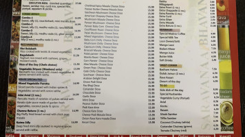 Saravanaa Bhavan menu