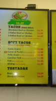 Tacos El Paisa menu