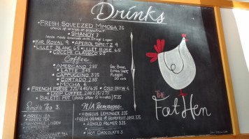 The Fat Hen menu