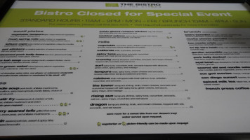 The Bistro At The Strand menu