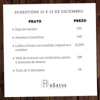 Braseria Regatos menu