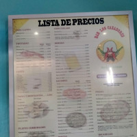 Los Cazadores menu