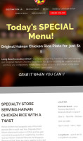 Taishi Hainan Chicken menu