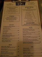 Red Cow menu