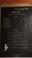 Thai Cottage menu